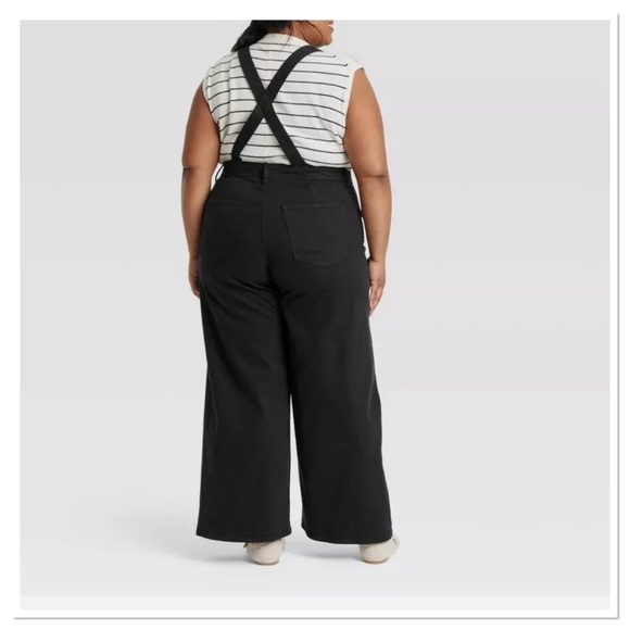 Women's Black Denim Sailor Overalls University Thread - Picture 2 of 5